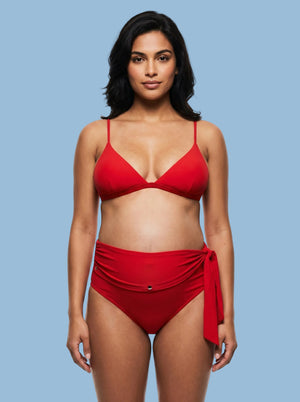 水着 MEDI BELT COIL SWIMWEAR Flattering Zip-Front One-Piece with Tummy Control, Mirtilla Azalea
