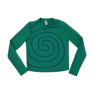 MIGA Spiral Swim Shirt in Emerald Green.