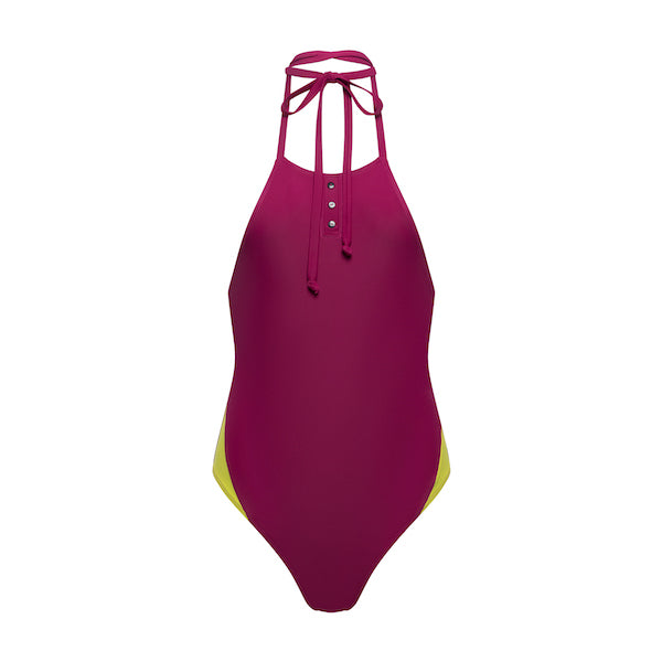 Mio One-Piece Halter Swimsuit with Long Ties | MIGA Swimwear